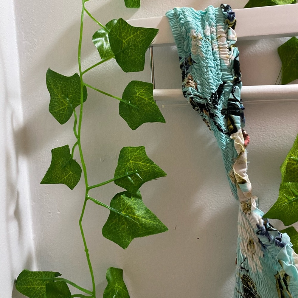 Blue Floral Cropped Jumpsuit